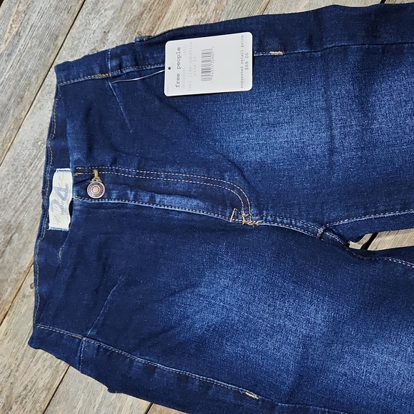 Free People We The Free "Feel Like Sunshine" Dark Wash Skinny Denim sz 24 FP1013 - Picture 9 of 14